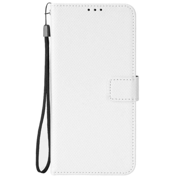 For ZTE Nubia Red Magic 6R Diamond Texture Leather Phone Case(White) - ZTE Cases by PMC TechLife | Online Shopping South Africa | PMC TechLife