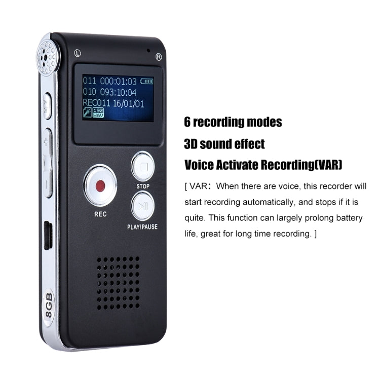 SK-012 4GB USB Dictaphone Digital Audio Voice Recorder with WAV MP3 Player VAR Function(Black) - Other Style by PMC Jewellery | Online Shopping South Africa | PMC Jewellery | Buy Now Pay Later Mobicred