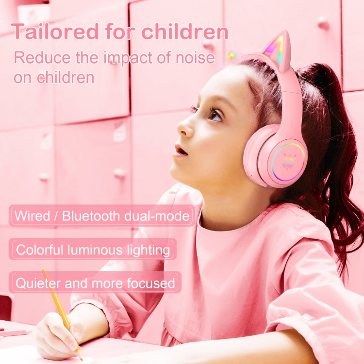 ONIKUMA B90 RGB Lighting Wireless Bluetooth Headphone (Pink) - Multimedia Headset by ONIKUMA | Online Shopping South Africa | PMC Jewellery | Buy Now Pay Later Mobicred