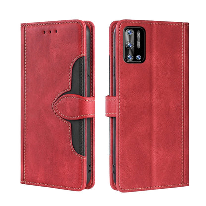 For Doogee N40 Pro Skin Feel Straw Hat Magnetic Buckle Leather Phone Case(Red) - Doogee Cases by PMC Jewellery | Online Shopping South Africa | PMC Jewellery | Buy Now Pay Later Mobicred