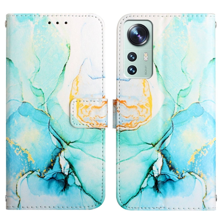 For Xiaomi 12 Pro PT003 Marble Pattern Flip Leather Phone Case(Green LS003) - free shipping - PMC TechLife - Order now!