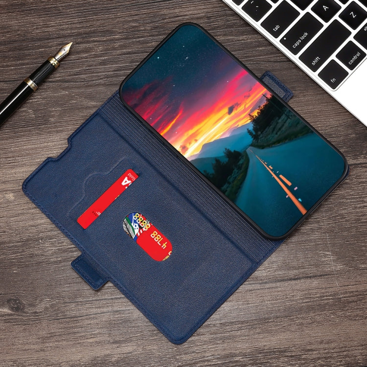 For Nokia 8.1 Plus / X71 Ultra-thin Voltage Side Buckle PU + TPU Leather Phone Case(Blue) - Nokia Cases by PMC TechLife | Online Shopping South Africa | PMC TechLife