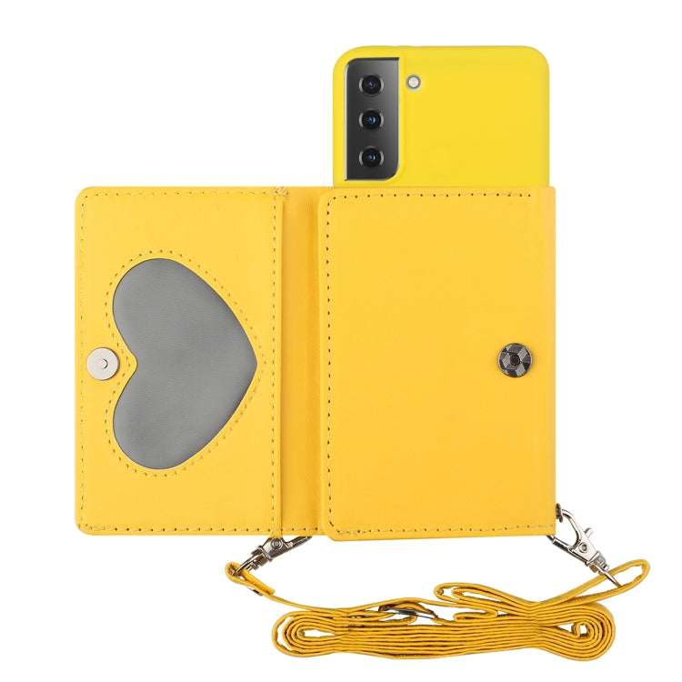 For Samsung Galaxy S22 5G Crossbody Lanyard Wallet Card Bag Phone Case(Yellow) - Galaxy S22 5G Cases by PMC Jewellery | Online Shopping South Africa | PMC Jewellery