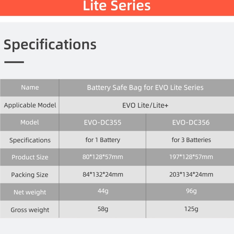 Sunnylife EVO-DC355 Battery Explosion-proof Bag for EVO Lite - Carry Cases by Sunnylife | Online Shopping South Africa | PMC Jewellery | Buy Now Pay Later Mobicred