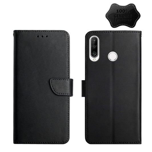 For Huawei P30 Lite Genuine Leather Fingerprint-proof Horizontal Flip Phone Case(Black) - Huawei Cases by PMC Jewellery | Online Shopping South Africa | PMC Jewellery | Buy Now Pay Later Mobicred