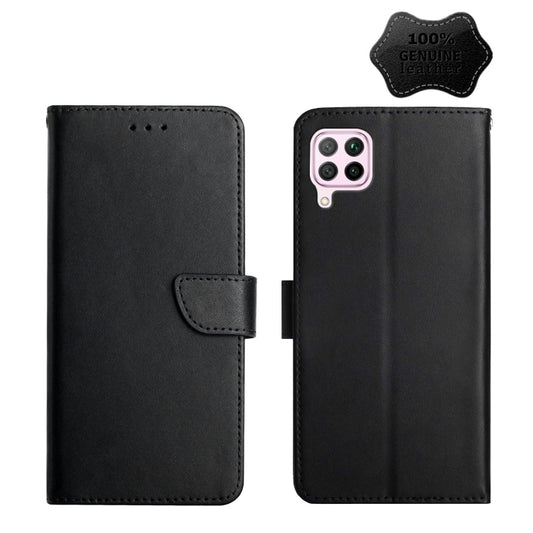 For Huawei P40 Lite Genuine Leather Fingerprint-proof Horizontal Flip Phone Case(Black) - Huawei Cases by PMC Jewellery | Online Shopping South Africa | PMC Jewellery | Buy Now Pay Later Mobicred