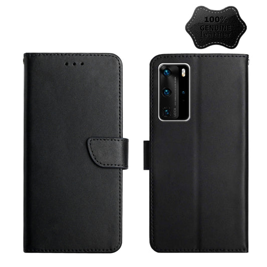 For Huawei P40 Pro Genuine Leather Fingerprint-proof Horizontal Flip Phone Case(Black) - Huawei Cases by PMC Jewellery | Online Shopping South Africa | PMC Jewellery | Buy Now Pay Later Mobicred