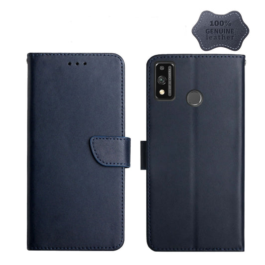 For Honor 9X Lite Genuine Leather Fingerprint-proof Horizontal Flip Phone Case(Blue) - Huawei Cases by PMC Jewellery | Online Shopping South Africa | PMC Jewellery | Buy Now Pay Later Mobicred