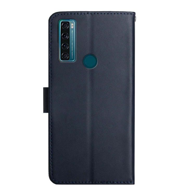 For TCL 20 R 5G Genuine Leather Fingerprint-proof Flip Phone Case(Blue) - More Brand by PMC TechLife | Online Shopping South Africa | PMC TechLife | Buy Now Pay Later Mobicred