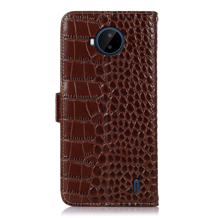 For Nokia C20 Plus Crocodile Top Layer Cowhide Leather Phone Case(Brown) - Nokia Cases by PMC TechLife | Online Shopping South Africa | PMC TechLife | Buy Now Pay Later Mobicred