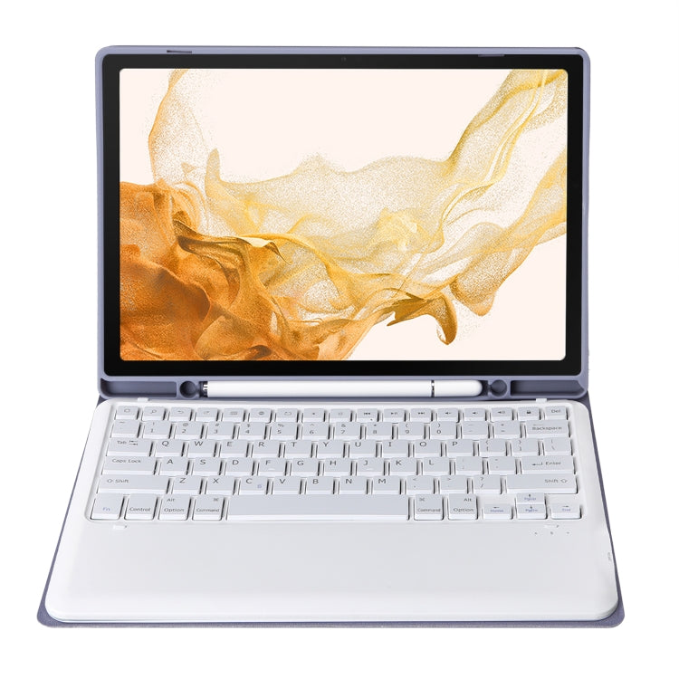 A800B Candy Color Detachable Bluetooth Keyboard Case with Pen Slot for Samsung Galaxy Tab S8+  / S7+ / S7 FE(Purple) - Samsung Keyboard by PMC TechLife | Online Shopping South Africa | PMC TechLife