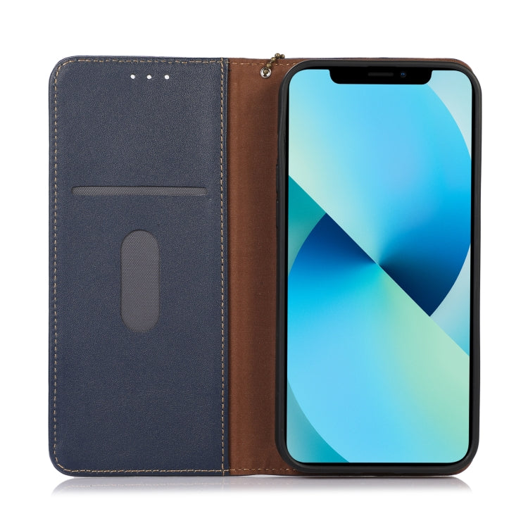 For Kyocera Digno BX2 KHAZNEH Nappa Top Layer Cowhide Leather Phone Case(Blue) - More Brand by PMC TechLife | Online Shopping South Africa | PMC TechLife | Buy Now Pay Later Mobicred