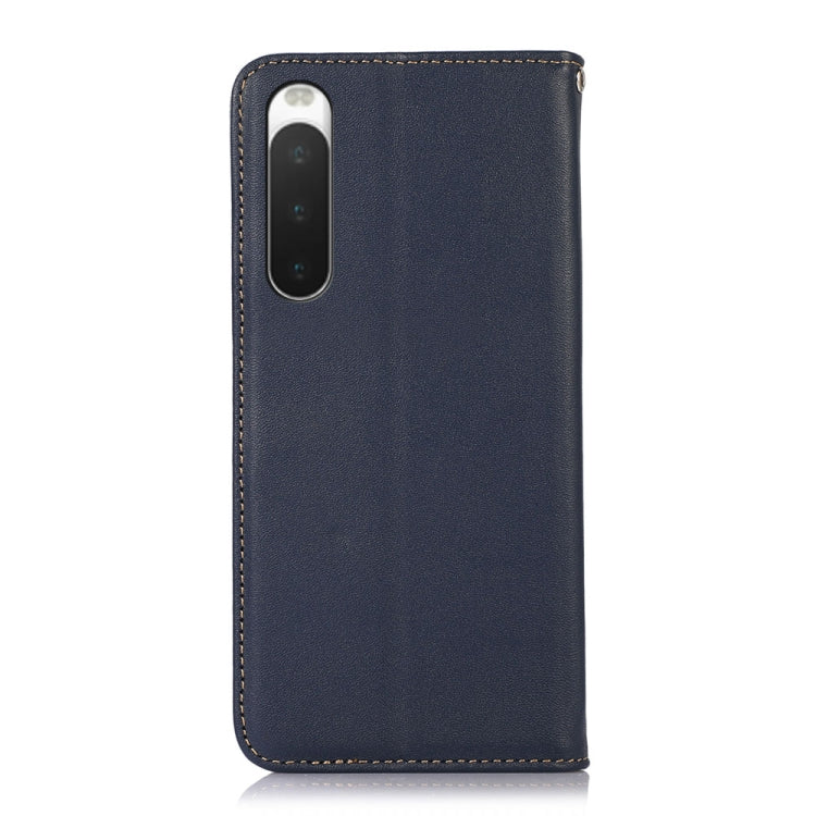 For Sony Xperia 10 IV KHAZNEH Nappa Top Layer Cowhide Leather Phone Case(Blue) - Sony Cases by PMC TechLife | Online Shopping South Africa | PMC TechLife | Buy Now Pay Later Mobicred