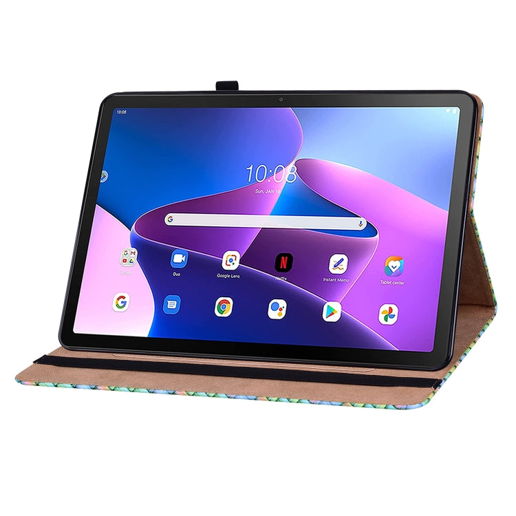 For Lenovo Tab M10 Plus 10.6 3rd Gen. Color Weave Leather Tablet Case with Holder(Rainbow) - Lenovo by PMC TechLife | Online Shopping South Africa | PMC TechLife | Buy Now Pay Later Mobicred