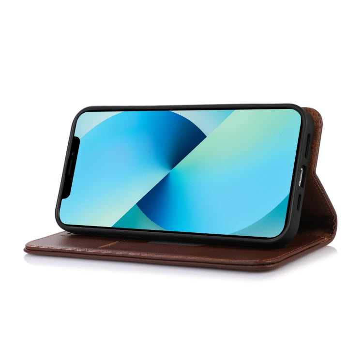 For Nokia X100 KHAZNEH Nappa Top Layer Cowhide Leather Phone Case(Brown) - Nokia Cases by PMC TechLife | Online Shopping South Africa | PMC TechLife | Buy Now Pay Later Mobicred