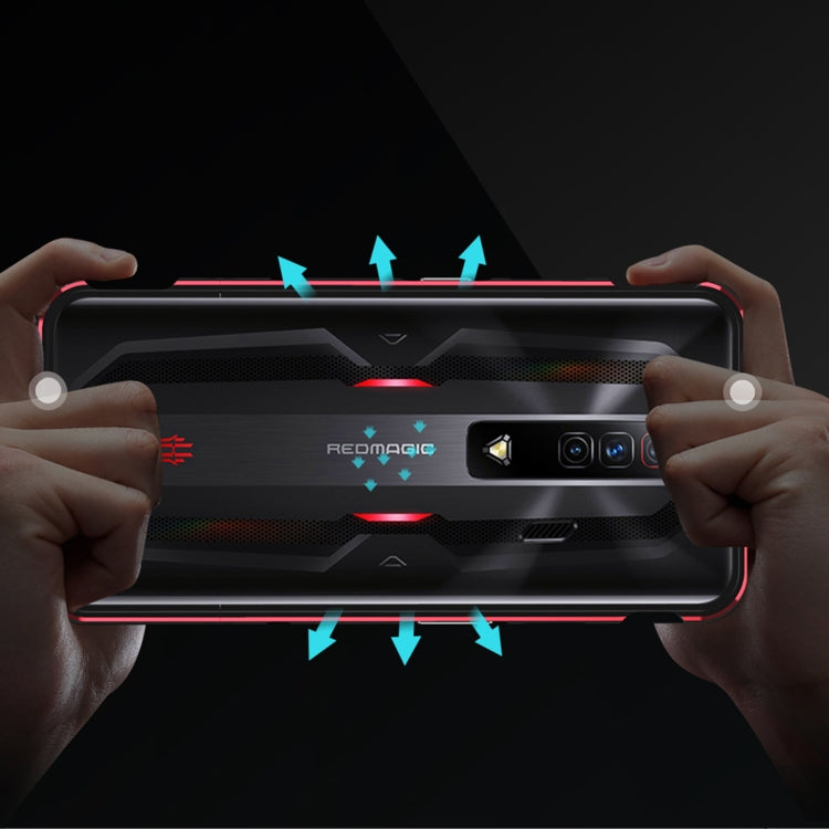For ZTE nubia Red Magic 7 Pro Aurora Series Metal Frame Phone Case(Black Red) - ZTE Cases by PMC TechLife | Online Shopping South Africa | PMC TechLife | Buy Now Pay Later Mobicred