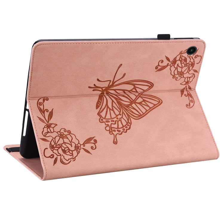 For Realme Pad Butterfly Flower Embossed Leather Tablet Case(Rose Gold) - Realme by PMC TechLife | Online Shopping South Africa | PMC TechLife | Buy Now Pay Later Mobicred
