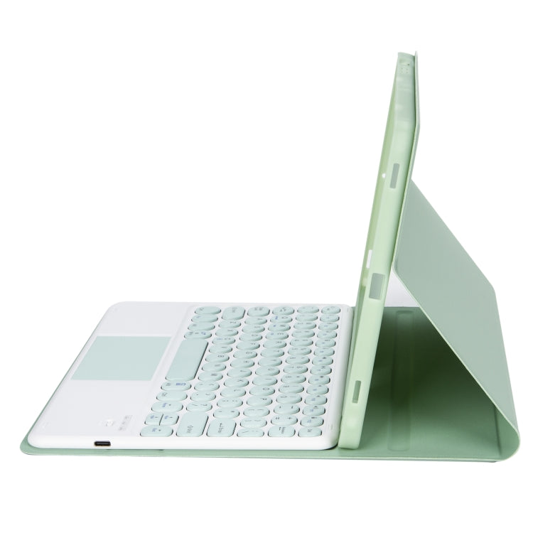 YA610B-A Candy Color Skin Feel Texture Round Keycap Bluetooth Keyboard Leather Case with Touchpad For Samsung Galaxy Tab S6 Lite 10.4 inch SM-P610 / SM-P615(Light Green) - Samsung Keyboard by PMC TechLife | Online Shopping South Africa | PMC TechLife