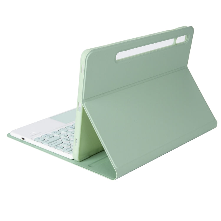 YA610B-A Candy Color Skin Feel Texture Round Keycap Bluetooth Keyboard Leather Case with Touchpad For Samsung Galaxy Tab S6 Lite 10.4 inch SM-P610 / SM-P615(Light Green) - Samsung Keyboard by PMC TechLife | Online Shopping South Africa | PMC TechLife