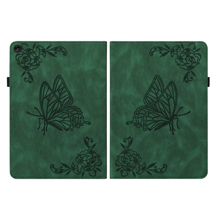 For Lenovo Tab M10 Plus 10.6 3rd Gen Butterfly Flower Embossed Leather Tablet Case(Green) - Lenovo by PMC TechLife | Online Shopping South Africa | PMC TechLife | Buy Now Pay Later Mobicred