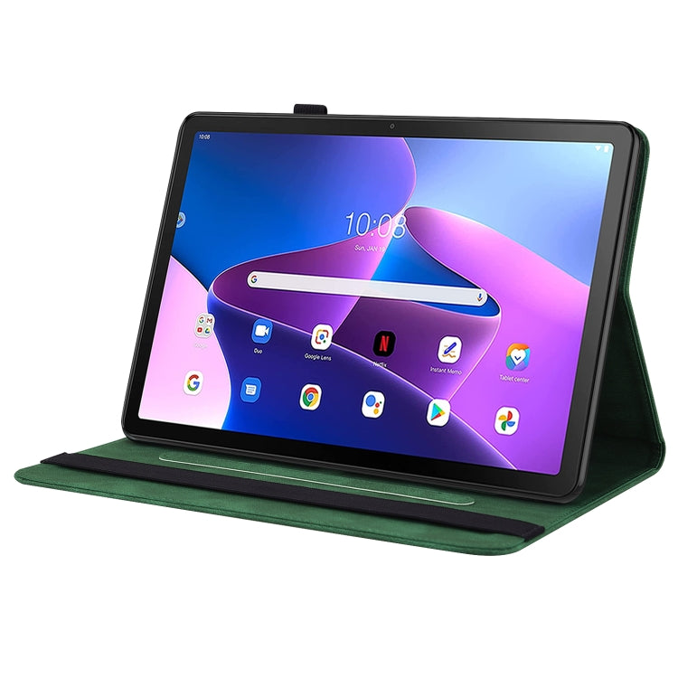 For Lenovo Tab M10 Plus 10.6 3rd Gen Butterfly Flower Embossed Leather Tablet Case(Green) - Lenovo by PMC TechLife | Online Shopping South Africa | PMC TechLife | Buy Now Pay Later Mobicred