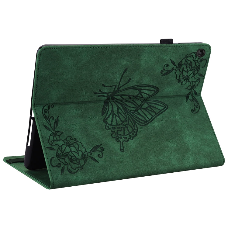 For Lenovo Tab M10 Plus 10.6 3rd Gen Butterfly Flower Embossed Leather Tablet Case(Green) - Lenovo by PMC TechLife | Online Shopping South Africa | PMC TechLife | Buy Now Pay Later Mobicred