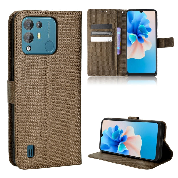 For Blackview A55 Pro Diamond Texture Leather Phone Case(Brown) - More Brand by PMC TechLife | Online Shopping South Africa | PMC TechLife | Buy Now Pay Later Mobicred