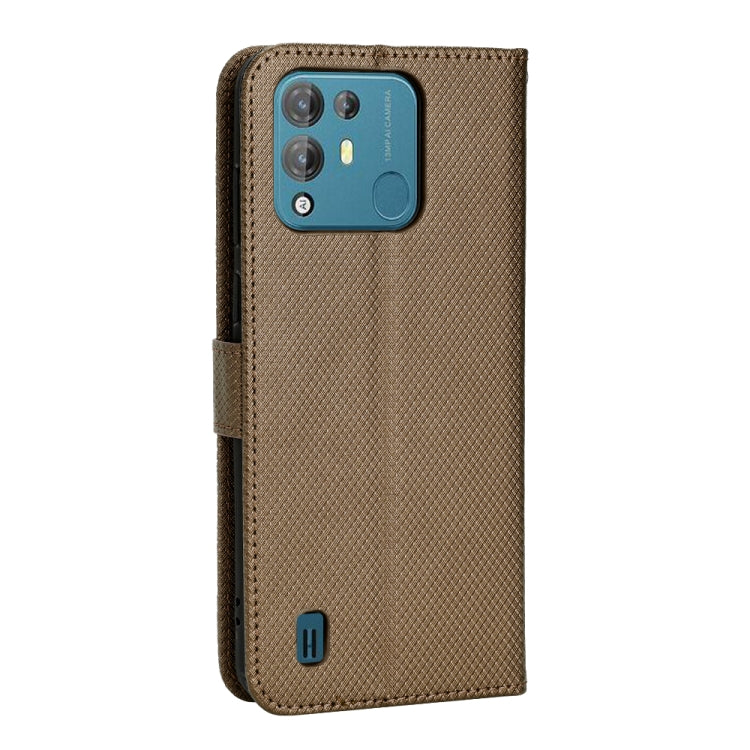 For Blackview A55 Pro Diamond Texture Leather Phone Case(Brown) - More Brand by PMC TechLife | Online Shopping South Africa | PMC TechLife | Buy Now Pay Later Mobicred