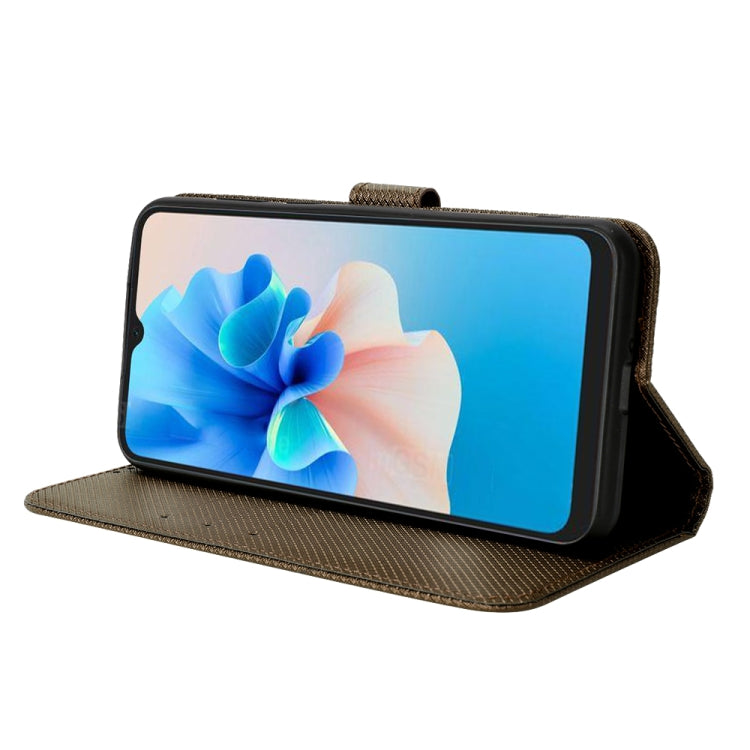 For Blackview A55 Pro Diamond Texture Leather Phone Case(Brown) - More Brand by PMC TechLife | Online Shopping South Africa | PMC TechLife | Buy Now Pay Later Mobicred