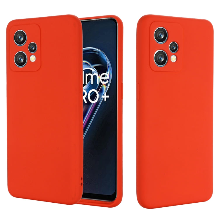 For OPPO Realme 9 Pro+ 5G Global Pure Color Liquid Silicone Shockproof Full Coverage Phone Case(Red) - Realme Cases by PMC Jewellery | Online Shopping South Africa | PMC Jewellery | Buy Now Pay Later Mobicred