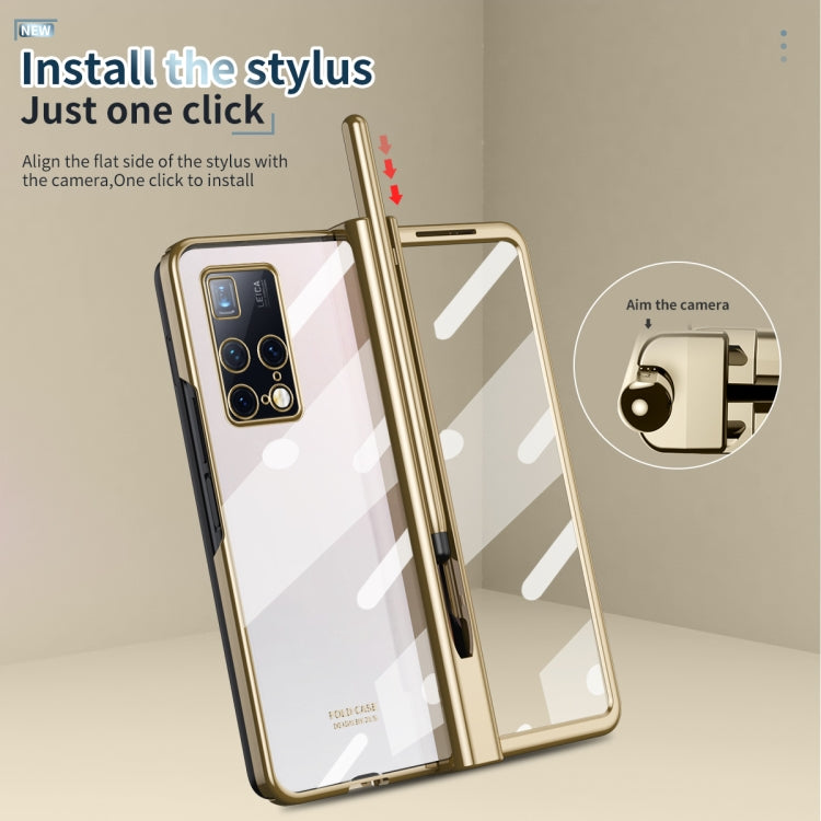 For Huawei Mate X2 Electroplating Hinge Phone Case with Stylus(Gold) - Huawei Cases by PMC TechLife | Online Shopping South Africa | PMC TechLife | Buy Now Pay Later Mobicred