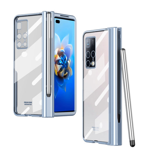 For Huawei Mate X2 Electroplating Hinge Phone Case with Stylus(Blue) - Huawei Cases by PMC Jewellery | Online Shopping South Africa | PMC Jewellery | Buy Now Pay Later Mobicred