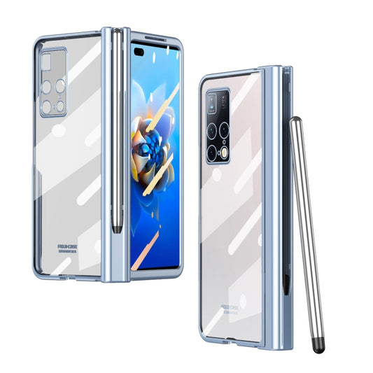 For Huawei Mate X2 Full Body Electroplating Hinge Phone Case with Stylus(Blue) - Huawei Cases by PMC Jewellery | Online Shopping South Africa | PMC Jewellery | Buy Now Pay Later Mobicred