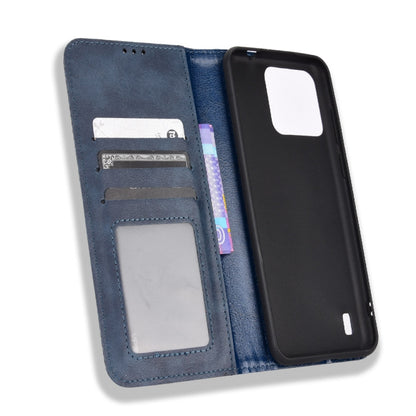 For Blackview A55 Pro Magnetic Buckle Retro Texture Leather Phone Case(Blue) - More Brand by PMC Jewellery | Online Shopping South Africa | PMC Jewellery | Buy Now Pay Later Mobicred