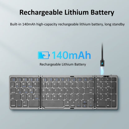 B089T Foldable Bluetooth Keyboard Rechargeable with Touchpad(Grey) - Wireless Keyboard by PMC Jewellery | Online Shopping South Africa | PMC Jewellery | Buy Now Pay Later Mobicred