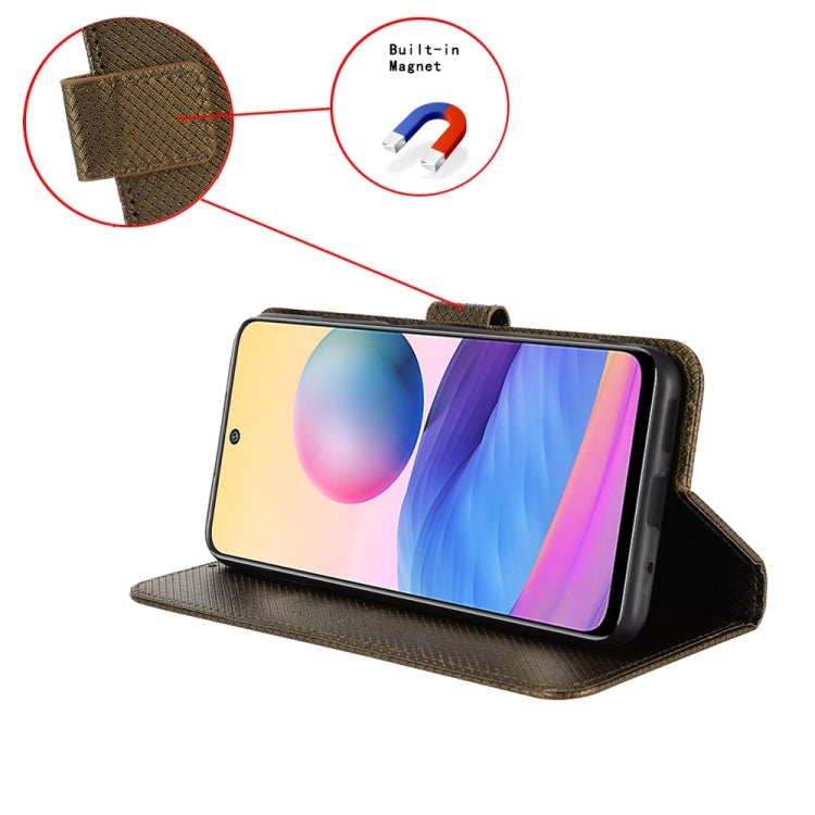 For Ulefone Armor X10 / X10 Pro Diamond Texture Leather Phone Case(Brown) - free shipping - PMC Jewellery - Order now!
