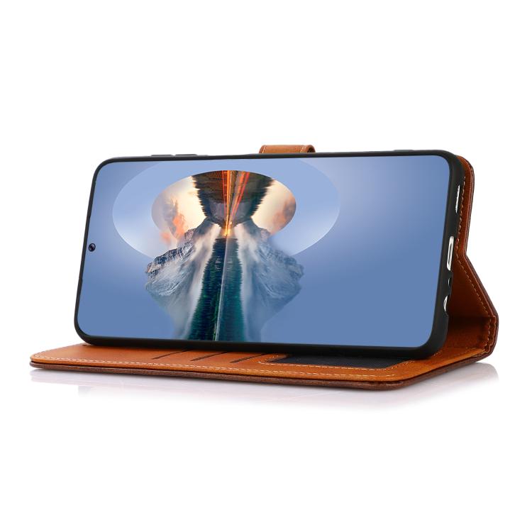 For iPhone 17 KHAZNEH Dual-color Cowhide Texture Flip Leather Phone Case(Rose Gold) - free shipping - PMc TechLife - Order now!