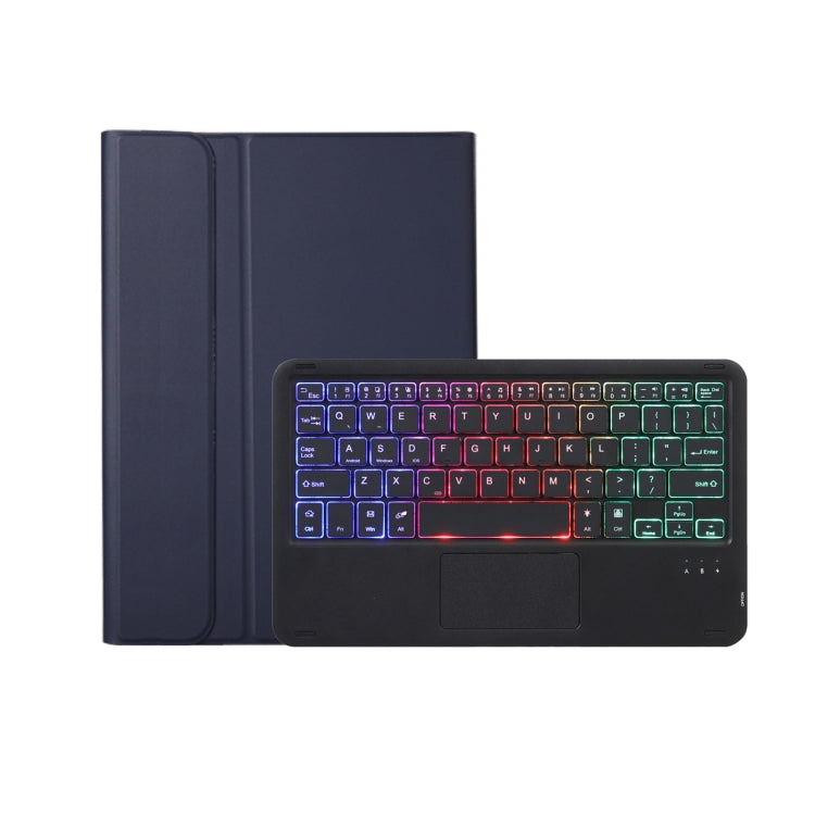 A07B-AS Lambskin Pen Slot Touch Pad Backlight Bluetooth Keyboard Leather Tablet Case For iPad 9.7 2018&2017 / Pro 9.7 / Air 2(Blue) - For iPad Pro by PMC TechLife | Online Shopping South Africa | PMC TechLife