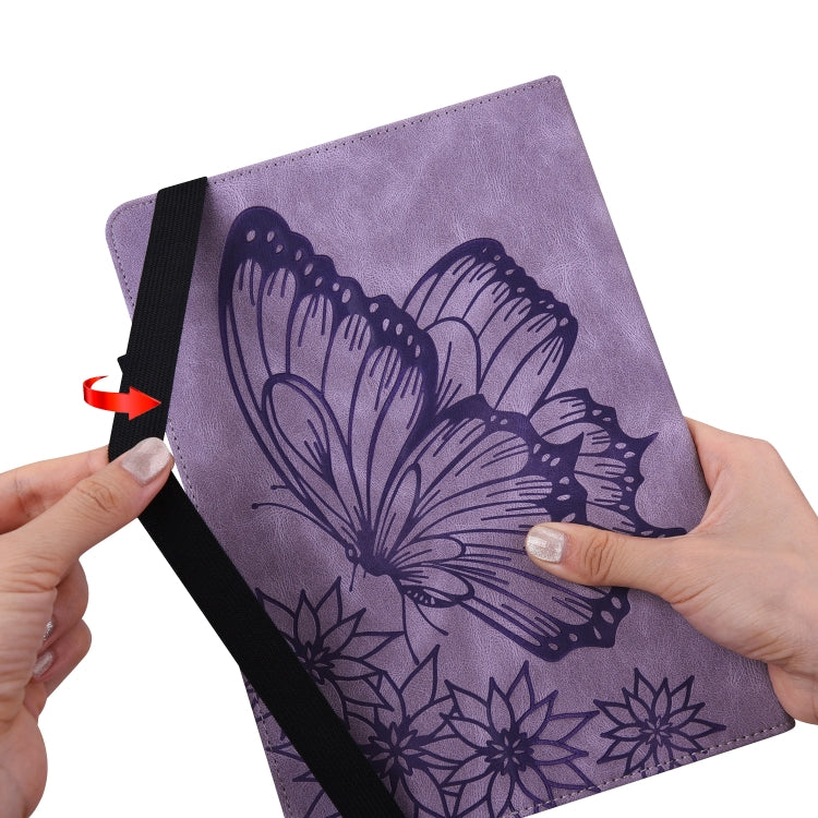 For Huawei MatePad 11 2021 Big Butterfly Embossed Leather Tablet Case(Purple) - Huawei by PMC TechLife | Online Shopping South Africa | PMC TechLife | Buy Now Pay Later Mobicred