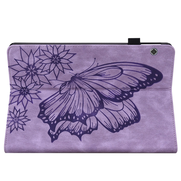 For Huawei MediaPad T5 Big Butterfly Embossed Leather Tablet Case(Purple) - Huawei by PMC TechLife | Online Shopping South Africa | PMC TechLife | Buy Now Pay Later Mobicred