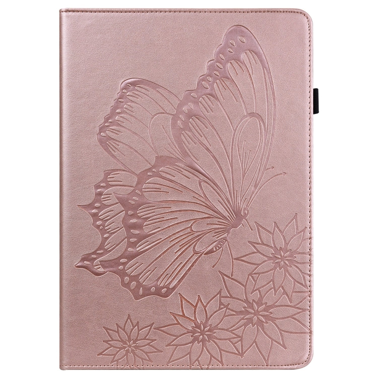 For Huawei MediaPad T5 Big Butterfly Embossed Leather Tablet Case(Rose Gold) - Huawei by PMC TechLife | Online Shopping South Africa | PMC TechLife | Buy Now Pay Later Mobicred