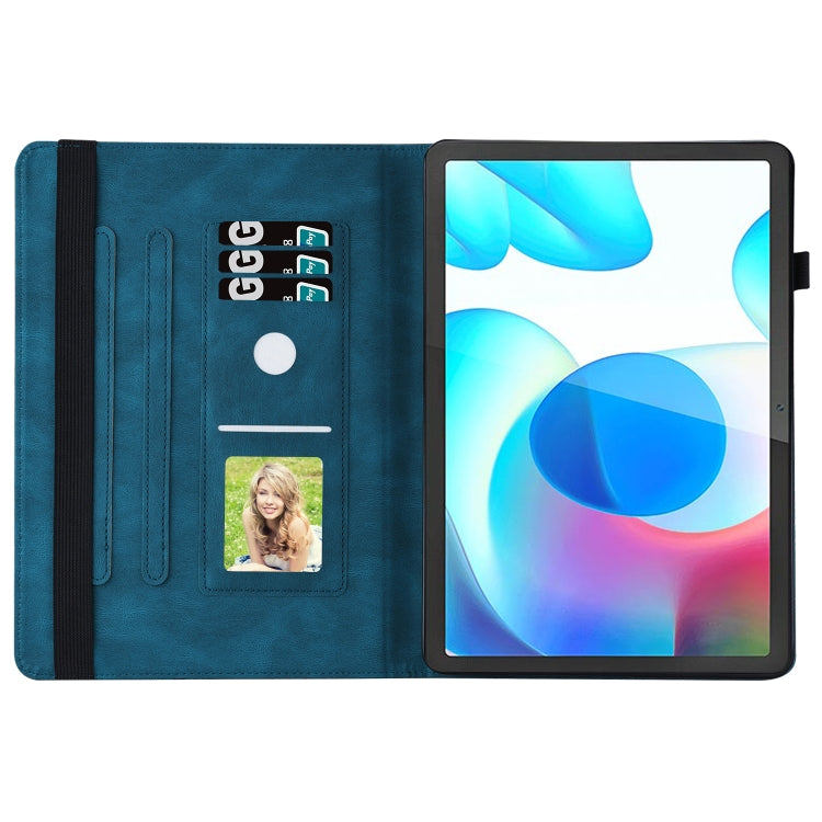 For Realme Pad Big Butterfly Embossed Leather Tablet Case(Blue) - Realme by PMC TechLife | Online Shopping South Africa | PMC TechLife | Buy Now Pay Later Mobicred