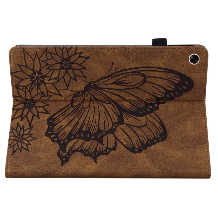 For Realme Pad Big Butterfly Embossed Leather Tablet Case(Brown) - Realme by PMC TechLife | Online Shopping South Africa | PMC TechLife | Buy Now Pay Later Mobicred