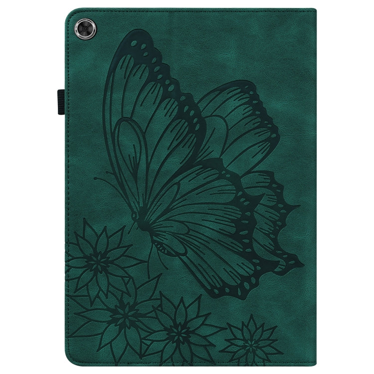 For Lenovo Tab M10 HD 2nd Gen Big Butterfly Embossed Leather Tablet Case(Green) - Lenovo by PMC TechLife | Online Shopping South Africa | PMC TechLife | Buy Now Pay Later Mobicred