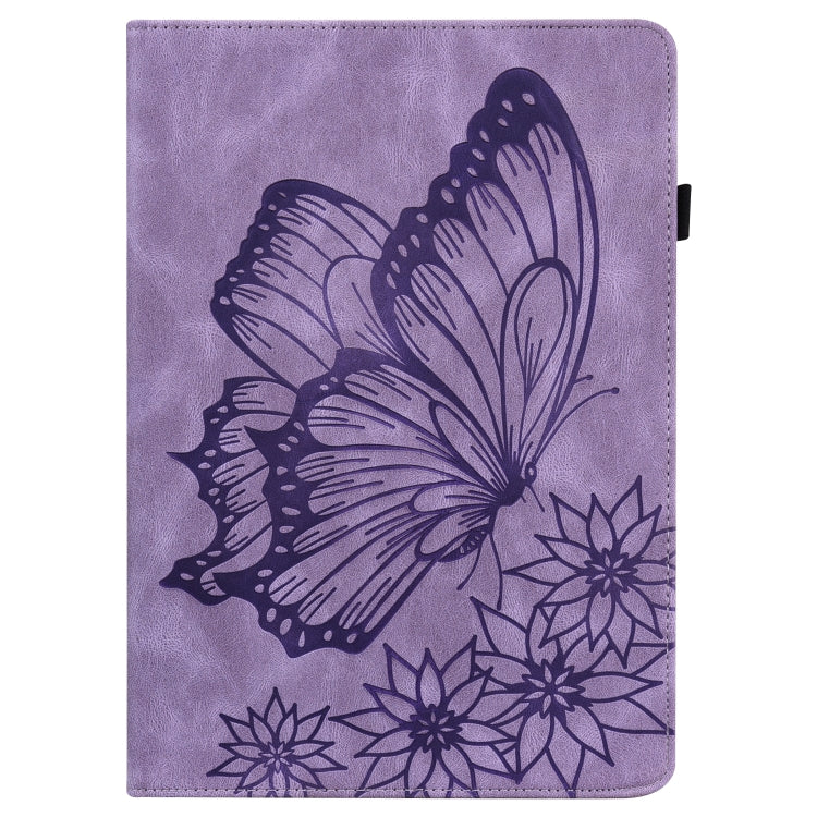 For Amazon Kindle Fire HD 10 / 10 Plus 2021 Big Butterfly Embossed Leather Tablet Case(Purple) - Amazon by PMC TechLife | Online Shopping South Africa | PMC TechLife | Buy Now Pay Later Mobicred