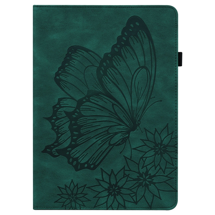 For Amazon Kindle Fire HD 10 2019 / 2017 Big Butterfly Embossed Smart Leather Tablet Case(Green) - Amazon by PMC TechLife | Online Shopping South Africa | PMC TechLife | Buy Now Pay Later Mobicred