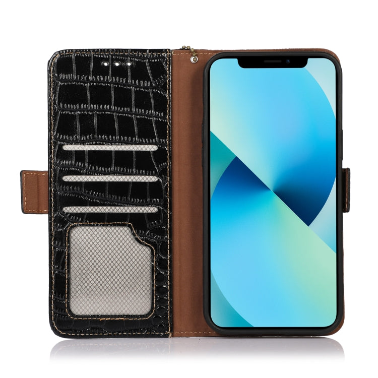 For Nokia C2 2nd Edition Crocodile Top Layer Cowhide Leather Phone Case(Black) - Nokia Cases by PMC TechLife | Online Shopping South Africa | PMC TechLife | Buy Now Pay Later Mobicred