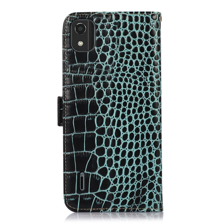 For Nokia C2 2nd Edition Crocodile Top Layer Cowhide Leather Phone Case(Green) - Nokia Cases by PMC TechLife | Online Shopping South Africa | PMC TechLife | Buy Now Pay Later Mobicred