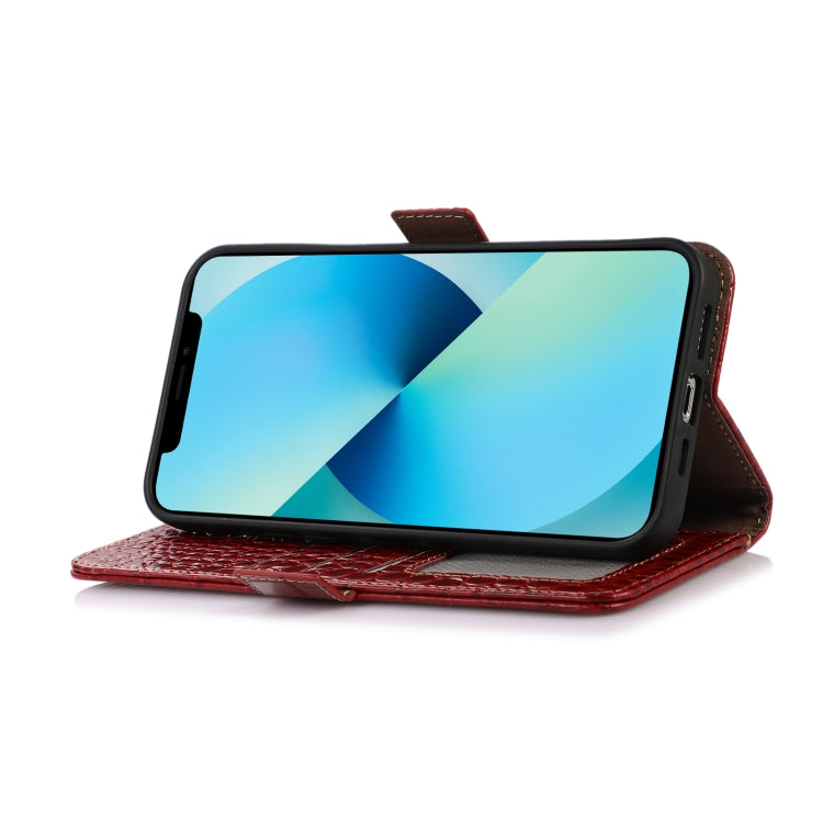 For Nokia C21 Plus Crocodile Top Layer Cowhide Leather Phone Case(Red) - Nokia Cases by PMC TechLife | Online Shopping South Africa | PMC TechLife | Buy Now Pay Later Mobicred