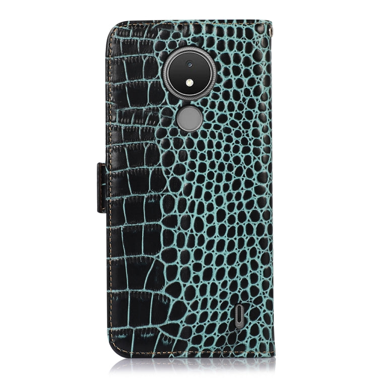 For Nokia C21 Crocodile Top Layer Cowhide Leather Phone Case(Green) - Nokia Cases by PMC TechLife | Online Shopping South Africa | PMC TechLife | Buy Now Pay Later Mobicred
